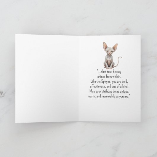 Een Sphynx Kat Persoonlijkheid Verjaardag Fun Dier Kaart (Binnen)