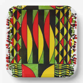 Een spiegel van kleur met ritme papieren bordje