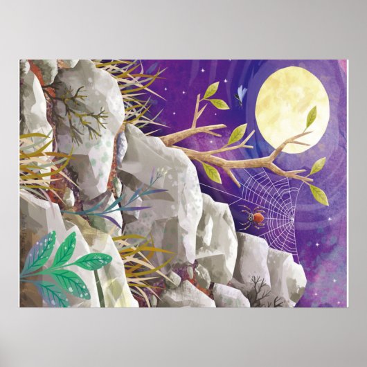Een spin op de berg | Spider Lovers Gift Poster (Voorkant)