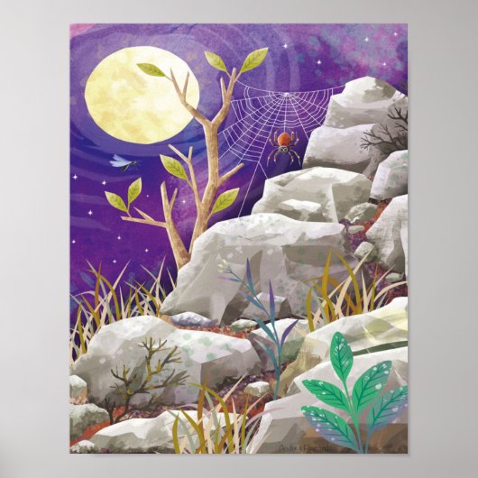 Een spin op de berg | Spider Lovers Gift Poster (Voorkant)