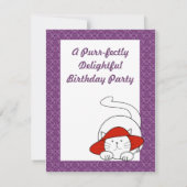 Een Spinnend en heerlijk uitnodigingsverjaardagsfe Kaart (Achterkant)