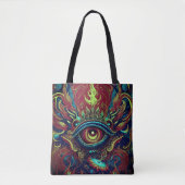 Een Spirituele reis in pastels: Flaming Eye Tote Bag (Voorkant)