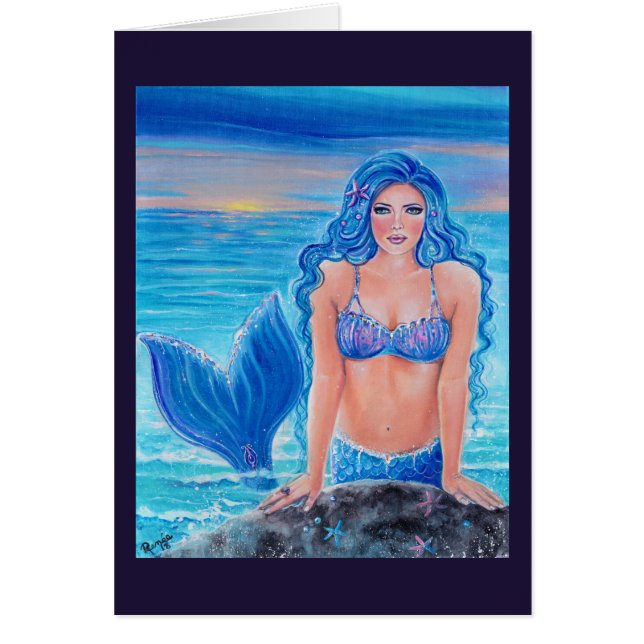 Een splash blue mermaid card van Renee (Voorkant)
