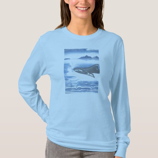 Een Splash-dames blauw Shirt maken (Voorkant)