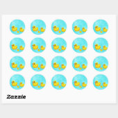 Een Splash maken. Rubber Ducky Seals rubber Ronde Sticker (Vel)