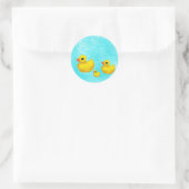 Een Splash maken. Rubber Ducky Seals rubber Ronde Sticker (Tas)