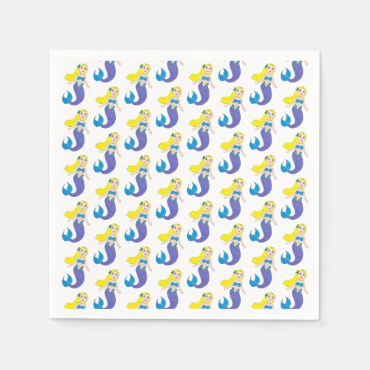 Een Splash Swimming Mermaid Birthday Party maken Servet (Voorkant)