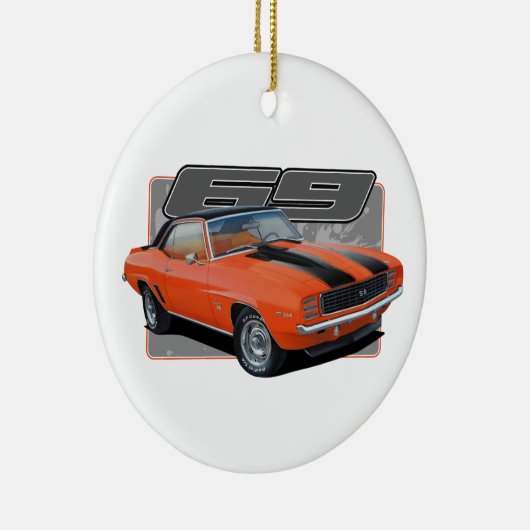 Een Splash van het Oranje Camaro Keramisch Ornament (Rechts)