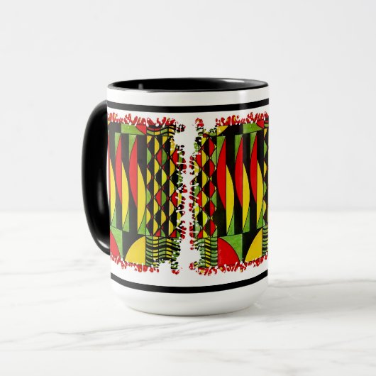 Een Splash van kleur in ritme Mok (Voorkant links)