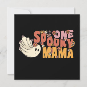 Een spoky mama Groovy Ghost met bloemen Kaart
