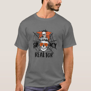 Eén spoky realtor Sugar Skull Real Estate Agent H T-shirt