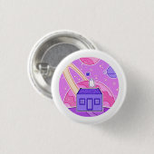 Een spook dat in de ruimte leeft ronde button 3,2 cm (Voorkant /achterkant)