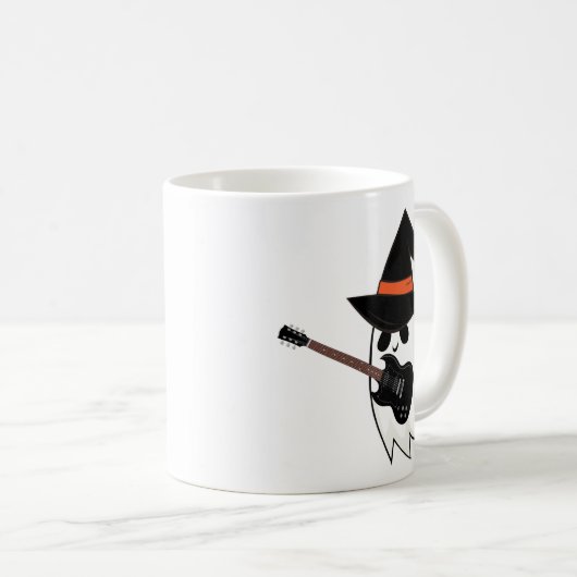 Een spook met een gitaar koffiemok (Voorkant rechts)