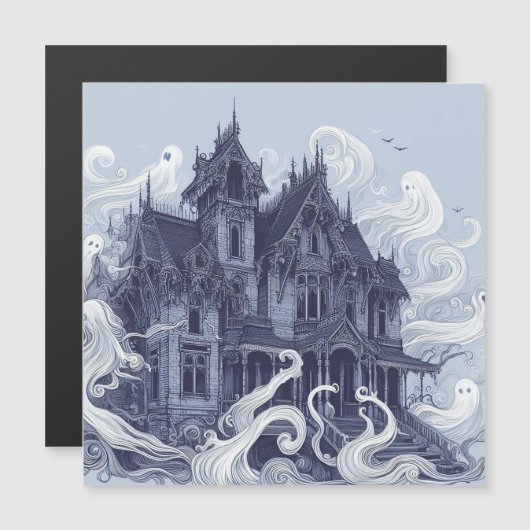 Een spookachtig mooi ontwerp van een spookhuis (Voorkant / Achterkant)