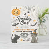 Een spookachtige | 1e verjaardag Halloween Kaart (Staand voorkant)