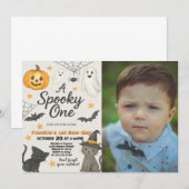 Een spookachtige | 1e verjaardag Halloween Kaart (Voorkant / Achterkant)