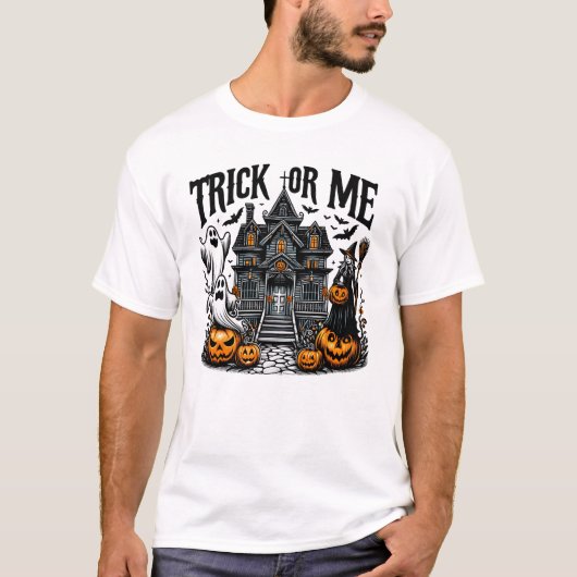 Een spookachtige Halloween-bijeenkomst in het spoo T-shirt (Voorkant)