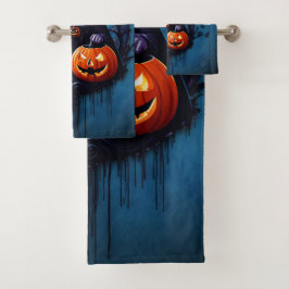 Een spookachtige Halloween scene Bad Handdoek