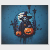 Een spookachtige Halloween scene Cadeaupapier (Vlak)