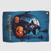 Een spookachtige Halloween scene Golfhanddoek (Horizontaal)