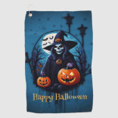 Een spookachtige Halloween scene Golfhanddoek (Voorkant)