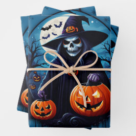 Een spookachtige Halloween scene Inpakpapier Vel
