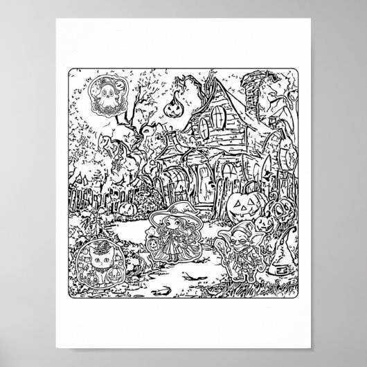 Een spookachtige Halloween scene Poster (Voorkant)