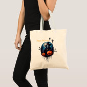 Een spookachtige Halloween scene Tote Bag (Voorkant (product))