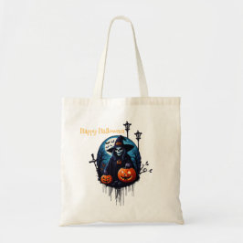 Een spookachtige Halloween scene Tote Bag
