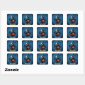 Een spookachtige Halloween scene Vierkante Sticker (Vel)