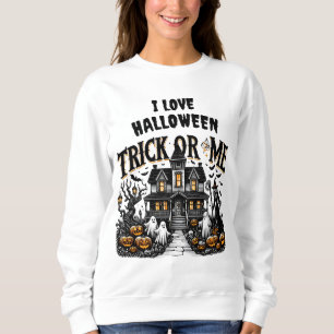 Een spookachtige nacht met geesten en pompoenen in trui