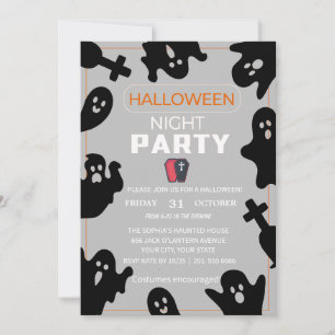 Een spookachtige nacht met geesten - Halloween-uit Kaart