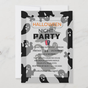 Een spookachtige nacht met geesten - Halloween-uit Kaart