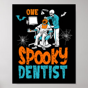 Een spookachtige tandarts eng tandheelkundig Hallo Poster