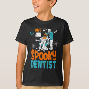Een spookachtige tandarts eng tandheelkundig Hallo T-shirt