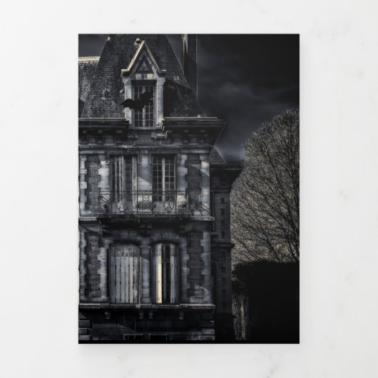 Een spookavond Halloween feest Drieluik Uitnodiging (Cover)