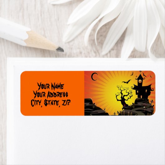 Een spookhuis etiket (Insitu)