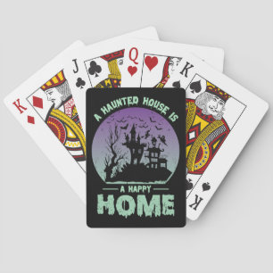 Een spookhuis is een gelukkig thuis pokerkaarten