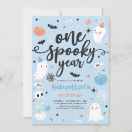 Eén spookjaar Cute Halloween Ghost 1e verjaardag Kaart