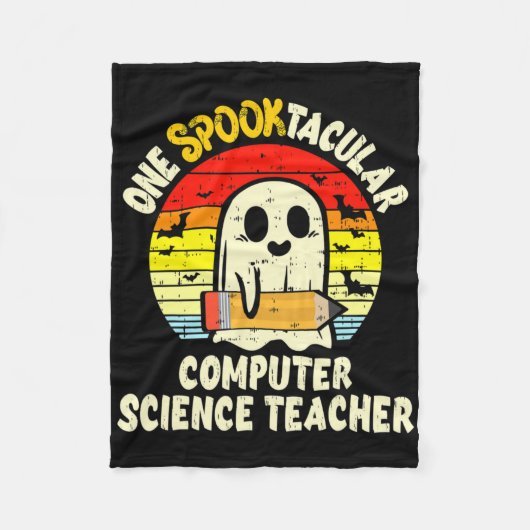 Een Spooktacular computerwetenschap leraar Hallowe Fleece Deken (Voorkant)