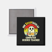 Een Spooktacular computerwetenschap leraar Hallowe Magneet (Voorkant / Achterkant)