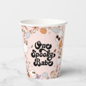 Een spooky babe groovy halloween 1e verjaardag papieren bekers (Achterkant)