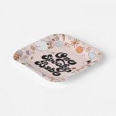 Een spooky babe groovy halloween 1e verjaardag papieren bordje (Gebogen)