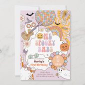 Een spooky babe retro halloween eerste verjaardag kaart (Voorkant)