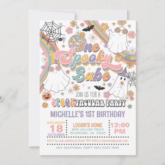 Een Spooky Babe Verjaardagsuitnodiging - Meisje (W Kaart (Voorkant)