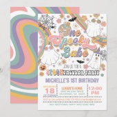 Een Spooky Babe Verjaardagsuitnodiging - Meisje (W Kaart (Voorkant / Achterkant)