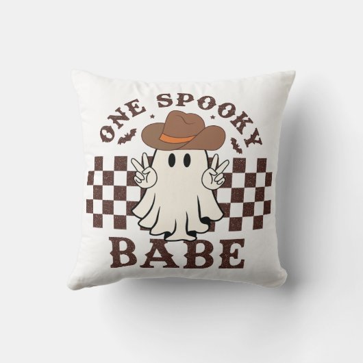 Een Spooky Babe Western Cowgirl Baby Verjaardag Kussen (Achterkant)