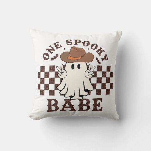 Een Spooky Babe Western Cowgirl Baby Verjaardag Kussen (Voorkant)
