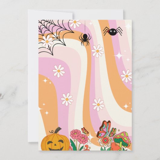 Een spooky Boo-y Ghost halloween groovy verjaardag Kaart (Achterkant)