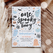 Een Spooky Boo-y Leuke Halloween Ghost 1e Verjaard Kaart